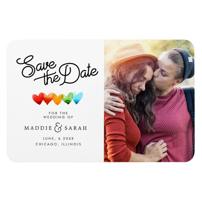 LGBTQ - Save the Date Skript mit Foto Magnet (Horizontal)