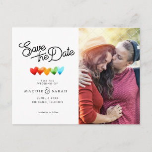 LGBTQ - Save the Date Skript mit Foto Postkarte