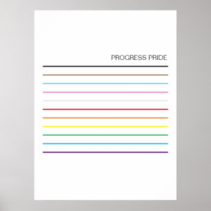 LGBTQ Schlicht Pride Regenbogenfarben Progress Pri Poster