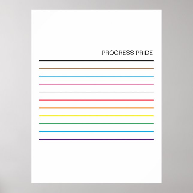 LGBTQ Schlicht Pride Regenbogenfarben Progress Pri Poster (Vorne)