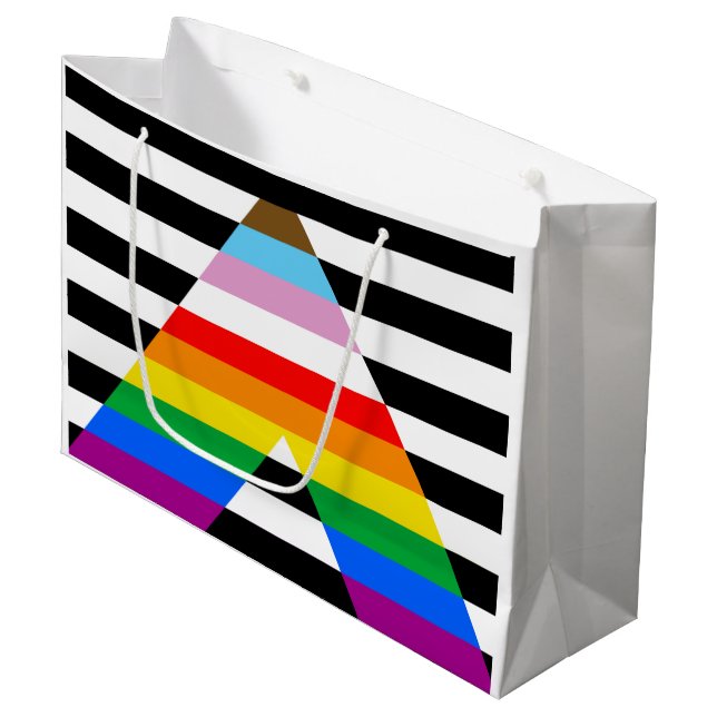 LGBTQ-Statusanzeige Große Geschenktüte (Vorderseite Schrägansicht)