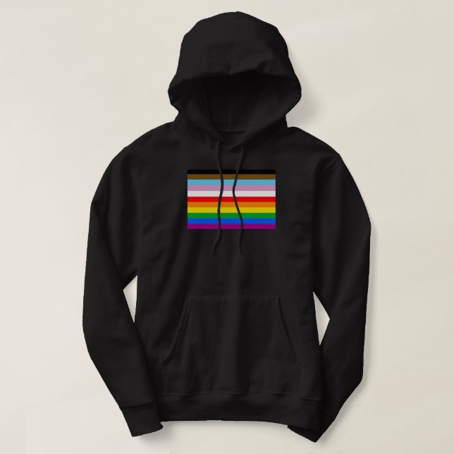 LGBTQ+-Statusmarkenstreifen Hoodie (Design vorne)