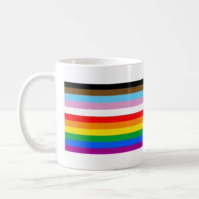 LGBTQ+-Statusmarkenstreifen Kaffeetasse (Links)