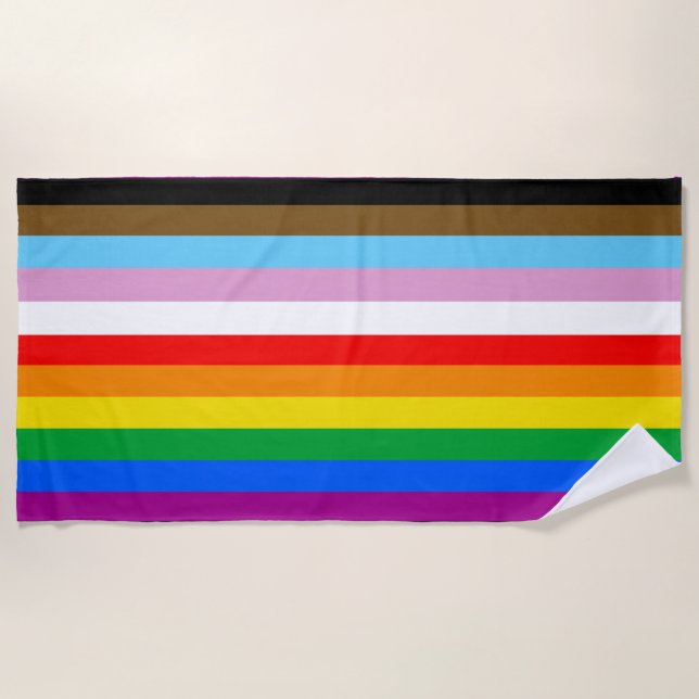 LGBTQ+-Statusmarkenstreifen Strandtuch (Vorderseite)