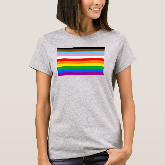 LGBTQ+-Statusmarkenstreifen T-Shirt (Vorderseite)
