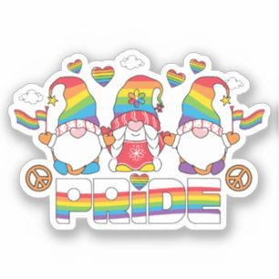 LGBTQ - Stolz - Garten-Gnome - Regenbogenfarbe Aufkleber