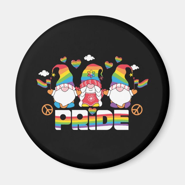 LGBTQ - Stolz - Garten-Gnome - Regenbogenfarbe Magnet (Vorne)