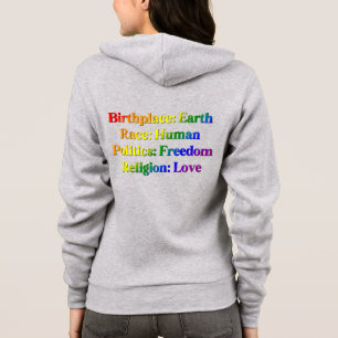 LGBTQ++ Stolz - Geburtsort: Erde. Rasse: Mensch Hoodie