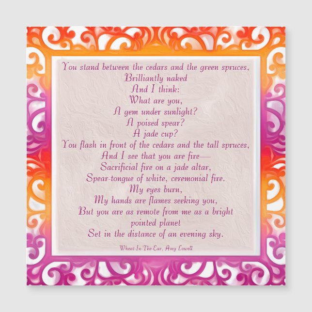 LGBTQ, Stolz, lesbischer Dichter, Amy Lowell 1874- Magnetkarte (Vorderseite)