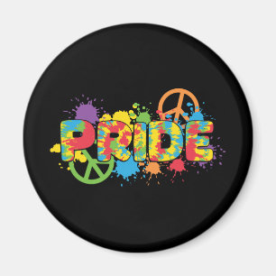 LGBTQ - Stolz - Rainbow Colors Paint Splashes Magnet