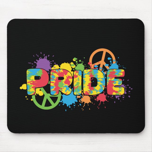 LGBTQ - Stolz - Rainbow Colors Paint Splashes Mousepad (Vorne)