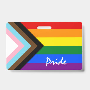 LGBTQ & Stolz - Regenbogen-Fortschrittsflagge Ausweis