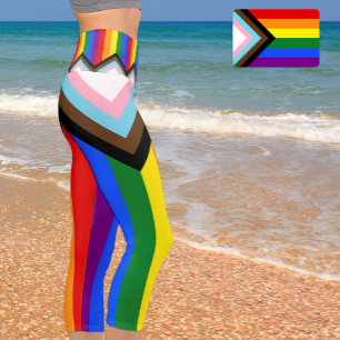 LGBTQ & Stolz - Regenbogen-Fortschrittsflagge Capri Leggings