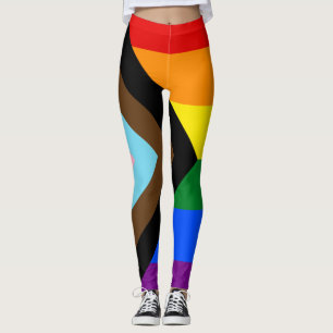 LGBTQ & Stolz - Regenbogen-Fortschrittsflagge Leggings