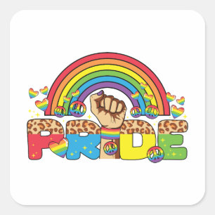 LGBTQ - Stolz und Regenbogen Quadratischer Aufkleber