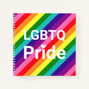 LGBTQ Stolz Weiße Herz-Diagonalstreifen Notizbuch