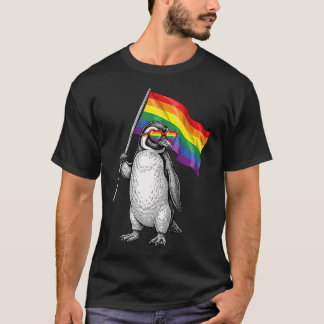 Lgbtq Stolzmonat Pinguin Regenbogen Schwulenflagge T-Shirt