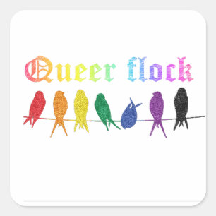 LGBTQ-Stolzmonat Regenbogenflagge Herde Quadratischer Aufkleber