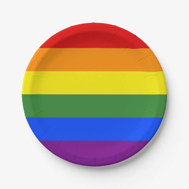 LGBTQ-Streifen Pappteller (Vorderseite)