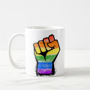 LGBTQ Traditioneller Regenbogen Stolz Faust Kaffeetasse