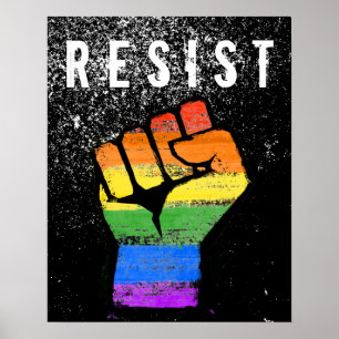LGBTQ Traditioneller Regenbogen Stolz Faust Poster
