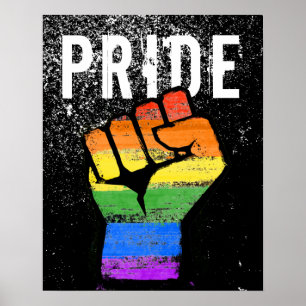 LGBTQ Traditioneller Regenbogen Stolz Faust Poster