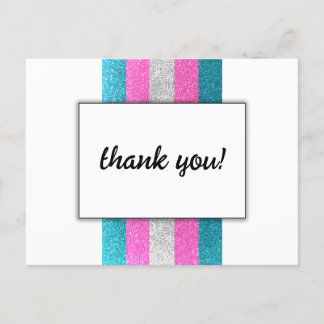 LGBTQ Trans Chic Modern White Wedding Glitzer Postkarte