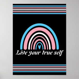 LGBTQ Transgender Flag: Leben Sie Ihr wahres Selbs Poster