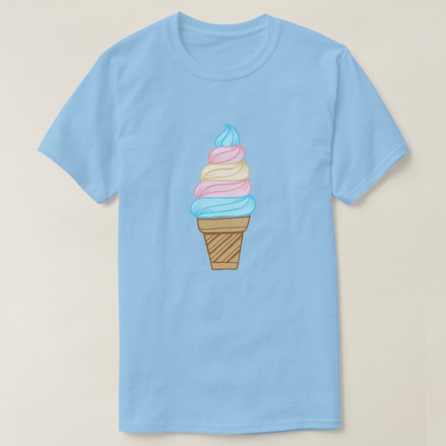 LGBTQ Transgender Pride Soft Serve Ice Cone T-Shirt (Design vorne)