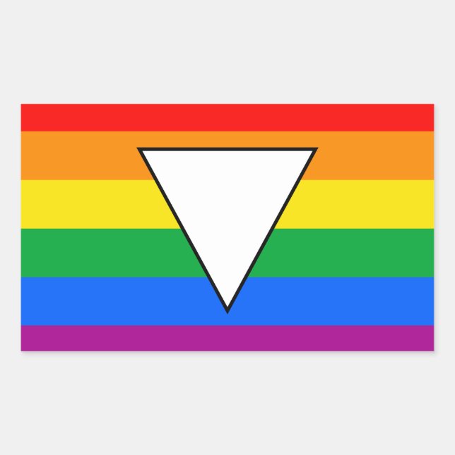 LGBTQ+ Triangle und Regenbogenfoto Rechteckiger Aufkleber (Vorderseite)