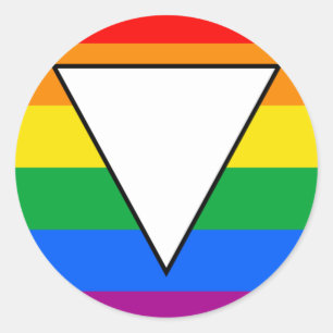 LGBTQ+ Triangle und Regenbogenfoto Runder Aufkleber