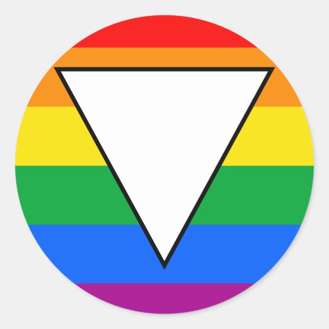 LGBTQ+ Triangle und Regenbogenfoto Runder Aufkleber (Vorderseite)