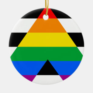 LGBTQ+ Unterstützerflagge Keramik Ornament
