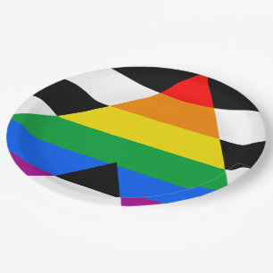 LGBTQ+ Unterstützerflagge Pappteller