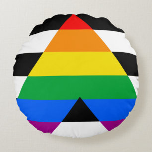 LGBTQ+ Unterstützerflagge Rundes Kissen