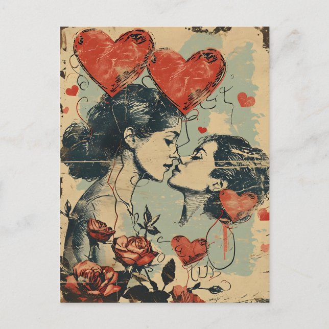 LGBTQ Valentinstag Postkarte (Vorderseite)