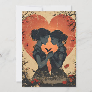 LGBTQ Vintage Valentinstag Feiertagskarte