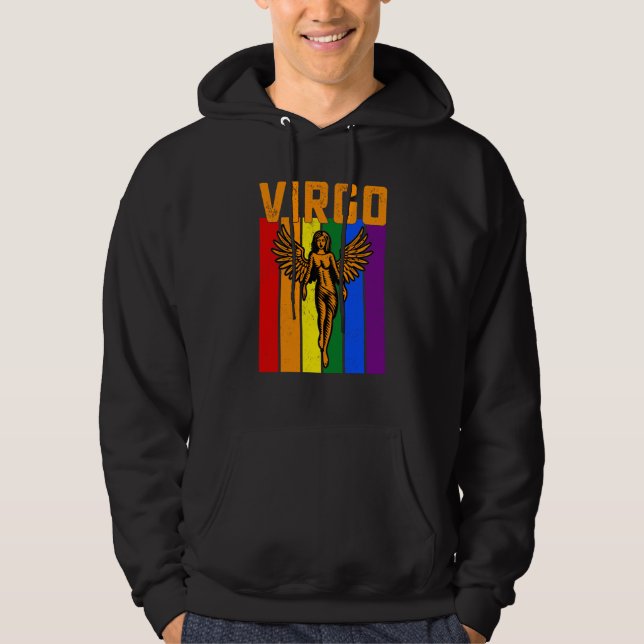LGBTQ Virgo Zodiac Sign Vintage Astrology Hoodie (Vorderseite)