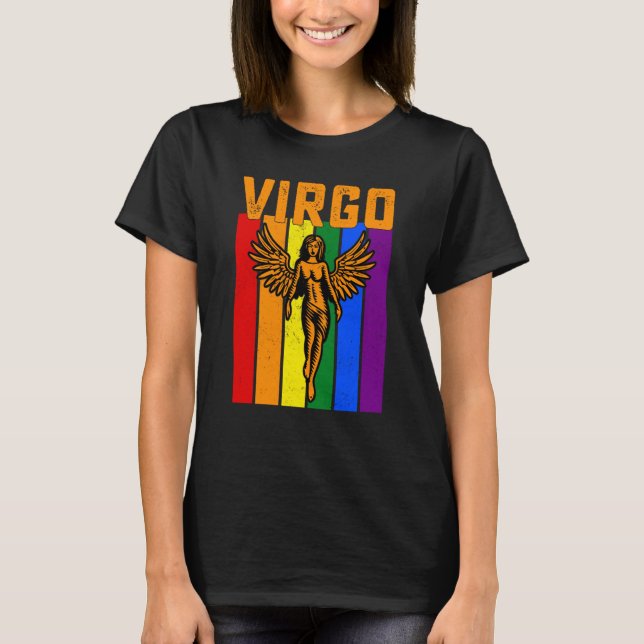 LGBTQ Virgo Zodiac Sign Vintage Astrology T-Shirt (Vorderseite)