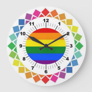 LGBTQ-Wandleuchte für personalisierten Gay Pride Große Wanduhr