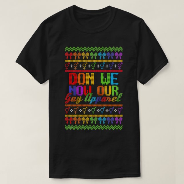 LGBTQ Weihnachts-Sweater Don We Now Our Gay Ap T-Shirt (Design vorne)