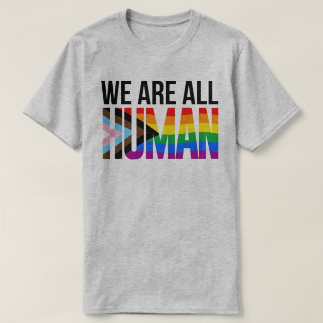 LGBTQ Wir alle sind Menschen T-Shirt (Design vorne)