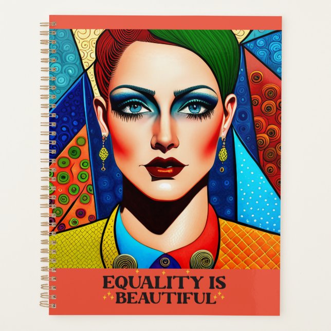 LGBTQI Art quote 'Equality is Beautiful" Planner Planer (Vorderseite)