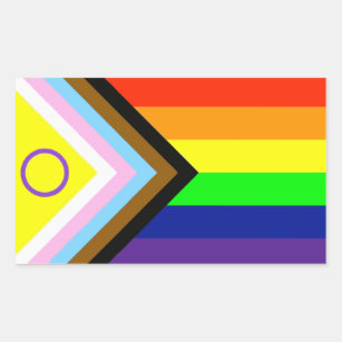 LGBTQI PRIDE FLAG RECHTECKIGER AUFKLEBER