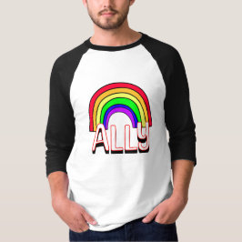 LGBTQIA+ Allegie | Niedlicher Regenbogen und Herzs T-Shirt