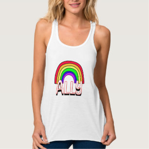 LGBTQIA+ Allegie Niedlicher Regenbogen und Herzs Tank Top