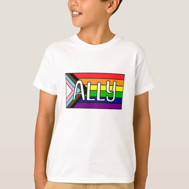 LGBTQIA+ Allegie | Regenbogenflagge T-Shirt (Vorderseite)