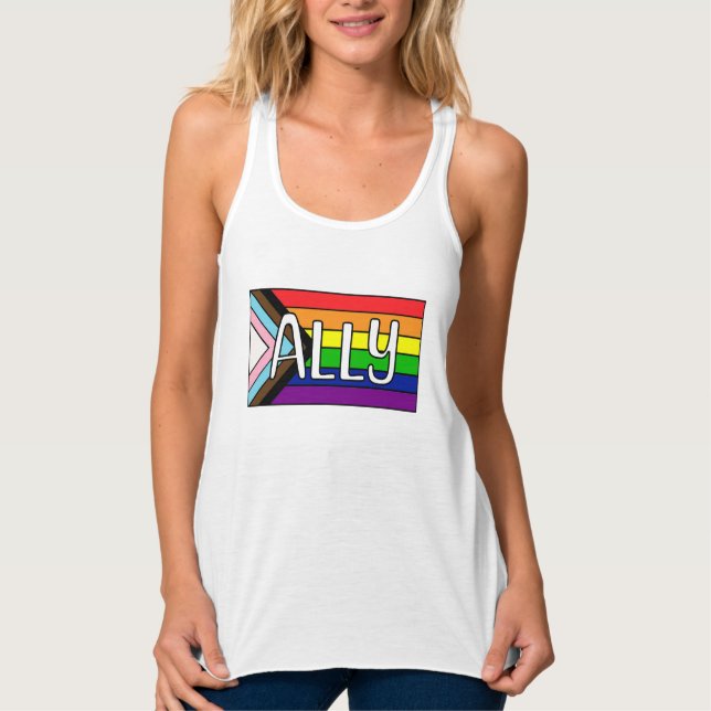 LGBTQIA+ Allegie | Regenbogenflagge Tank Top (Vorderseite)