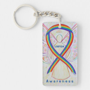 LGBTQIA Angel Rainbow Awareness Ribbon Schlüsselan Schlüsselanhänger