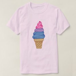 LGBTQIA+ Bisexueller Stolz Soft Servieren Eiscreme T-Shirt